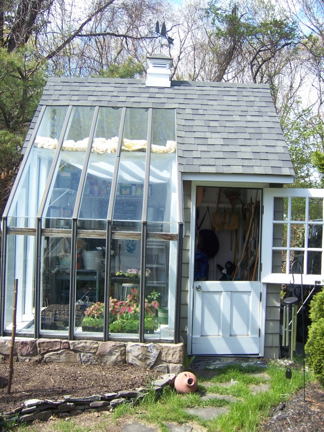 Greenhouse Style Garden Shed Plans lean shed design